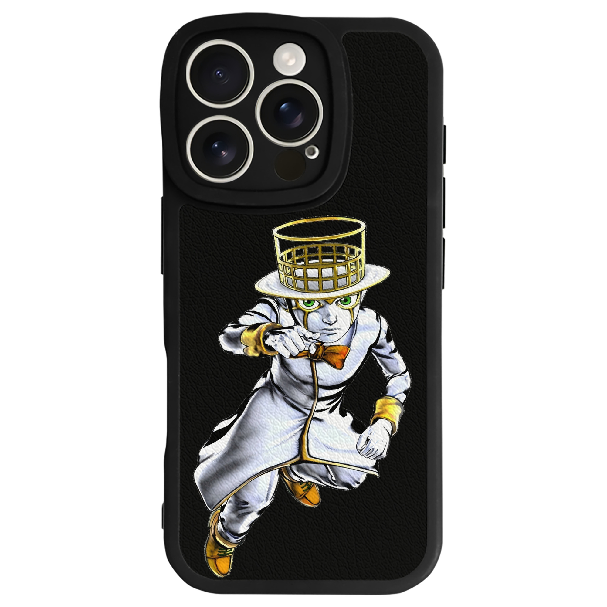 （画像用） ジョジョの奇妙な冒険 岸辺 露伴（きしべ ろはん） JoJo's Bizarre Adventure Rohan Kishibe 【iPhone 16シリーズ対応】シリコンスマホケース（レザー調） 材質：シリコン